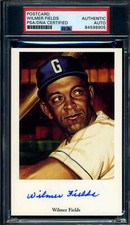 Wilmer Fields PSA DNA Signed 1991 Ron Lewis Negro League Postcard Autograph