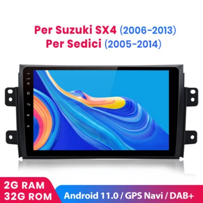 9'' Android Autoradio Per SUZUKI SX4 Fiat Sedici GPS WIFI BT DAB 1+32GB USB SWC - Immagine 1 di 4