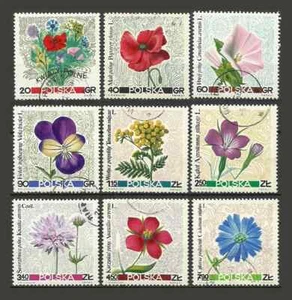 POLAND 1967 Flora: Flowers of the Meadow SC1512-1530 ; mich 1781 - 1789 used - Picture 1 of 1