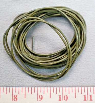 2 мм оливковый зеленый греческий кожаный шнур (5 метров / 16 футов) круглый новый получите искусный! - Изображение 1 из 4