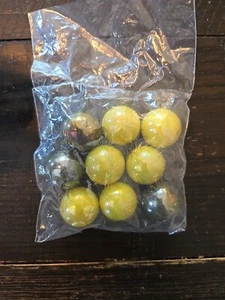 Vintage Jabo Marbles 6 Yellow 3 Silver New In Bag 1 Inch Large Marbles - Picture 1 of 3