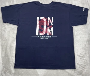 Mecca Shirt Mens 2XL Blue Vintage Y2K Short Sleeve Hip Hop Rap Dragon Streetwear - Picture 1 of 18