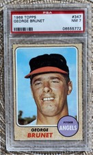 1968 Topps #347 George Brunet Angels PSA 7- NM/MT