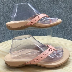 Vionic Sandals Womens 9 Aliza Thong Pink Leather Toe Post Casual Slip On - Picture 1 of 18