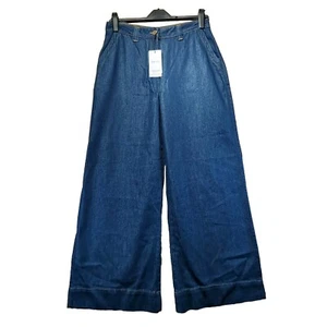 Pantalones de mezclilla REISS Olivia pierna ancha ligeros tiro medio azul oscuro W29 nuevos con etiquetas precio de venta sugerido por el fabricante 150 GBP - Imagen 1 de 14