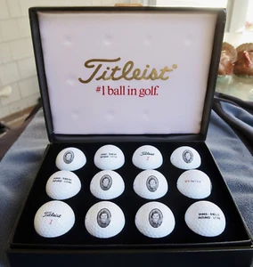 12 Vtg TITLEIST Retired Employee DT SoLo GOLF BALLS w/ Face & Retiree Dates RARE - Picture 1 of 6