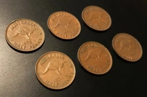 1 x 1953 Australia HALF PENNY * QEII * circulated but still NICE * ex roll - Picture 1 of 3