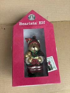 "Adorno de Navidad Starbucks Bearista Elf 2001 edición limitada con caja 6""" - Imagen 1 de 10