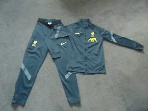 Boy's M (9-10) NIKE Liverpool FC Strike Full Football Training Tracksuit in Grey - Picture 1 of 15