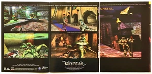 Anuncio impreso vintage 1998 Unreal FPS PC juego clásico retro original promoción póster arte - Imagen 1 de 5