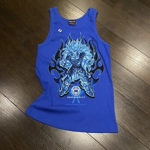 NWOT Vintage 00s Dragon Ball Z Super Saiyan Tank Top Shirt Youth Size S Blue - Picture 1 of 11