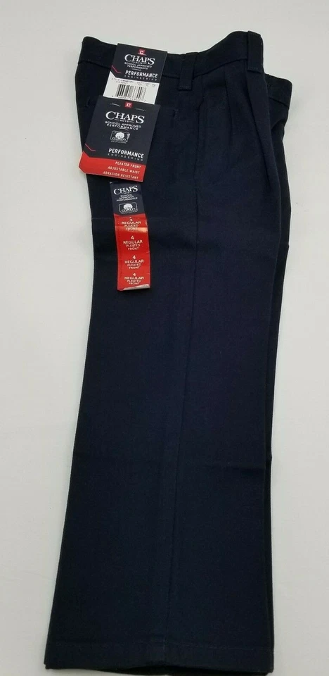 Pantalones Chaps Niños Talla 4 Reg Negros Aprobados por la Escuela Rendimiento Plisado, Nuevos con Etiquetas Foto 1 de 4