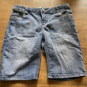 Xhilaration Girl's Medium Rinse Bermuda Shorts-Jewel Buttons-XL (14/16)