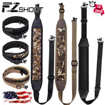 Two 2 Point Camouflage Rifle Guns Sling With Swivels Non-slip Shoulder Pad Strap - Image 1 of 4