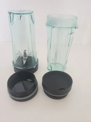 2 16 oz Ninja Single Serve Blender Cups with 2 Lids Lid With Blade Replacement - Image 1 of 4