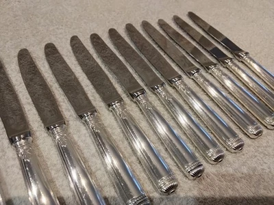 Винтажный 1990 посеребренный 12 десерт ножи Christofle Malmaison 19,7 см +++++ - Изображение 1 из 4