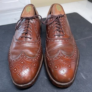 ALLEN EDMONDS "Boulevard" Classic Brown Brogue Wingtip Dress Shoes Size 9D - Picture 1 of 11