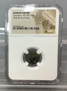Constans, AD 337-350 Imperio Romano AE4 (BI Nummus) - NGC - Imagen 1 de 4