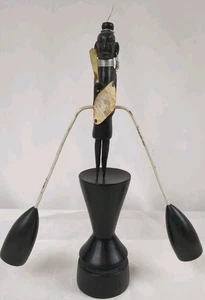 Vintage Primitive Folk Art Handcarved African Balancing Toy Warrior Man Kinetic - Picture 1 of 10