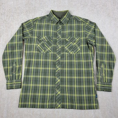 Camisa Kuhl Para Hombres M Verde A Cuadros Perla A Presión Manga Larga Senderismo Western Exterior Foto 1 de 4