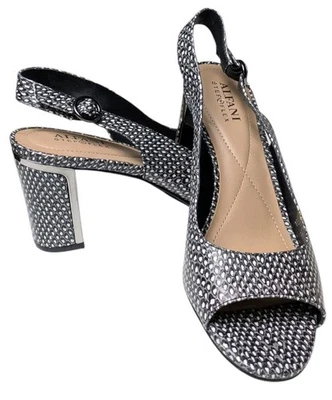 Alfani Florraa Slingback Sandal 8 Black White Dot Snakeskin Step Flex  - Image 1 of 4