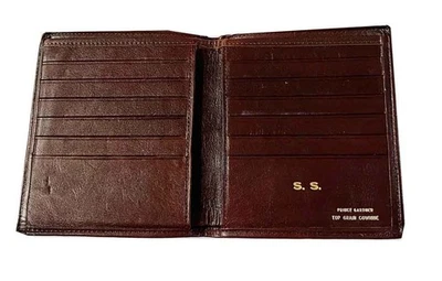 Cartera de tarjeta de crédito vintage Prince Gardner de cuero genuino marrón plegable Foto 1 de 2