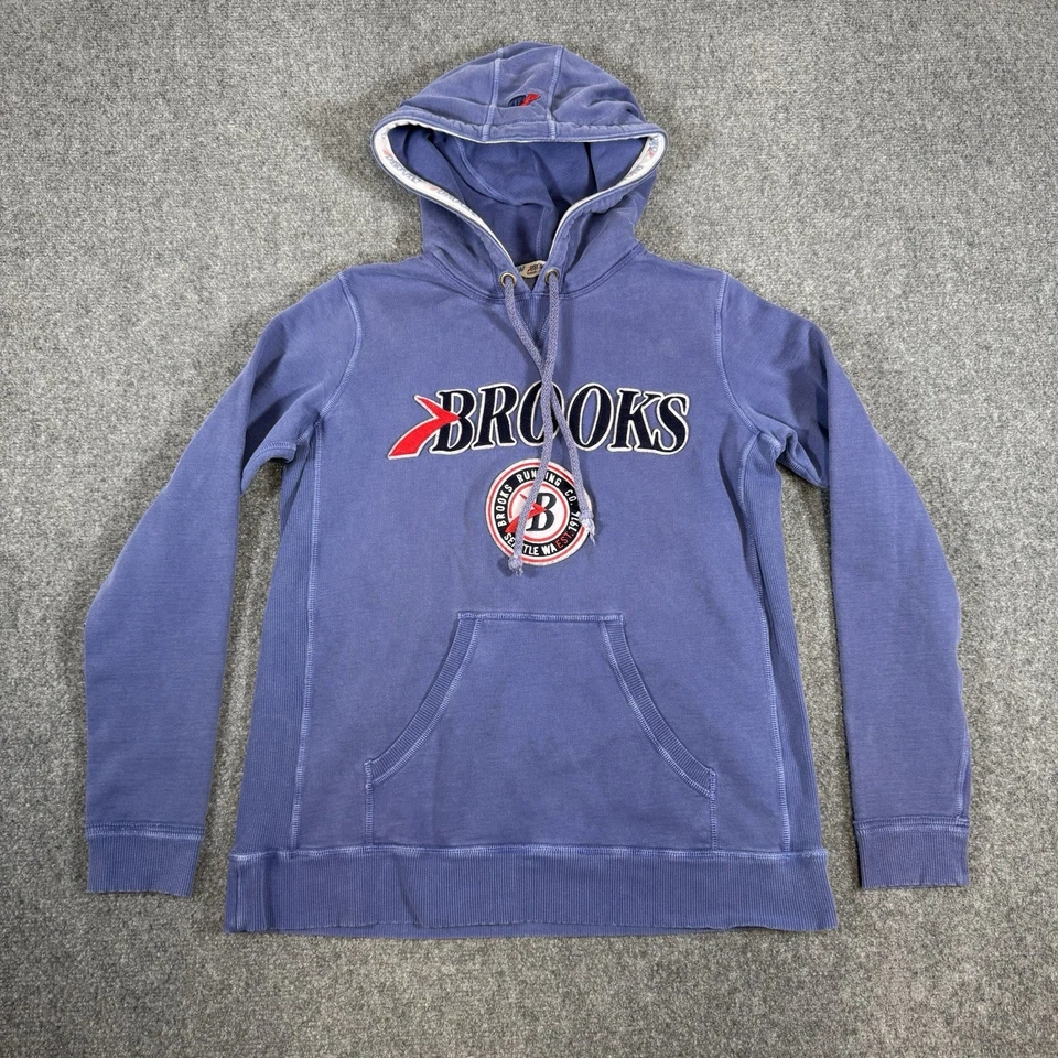 Brooks 连帽衫女式 XS 蓝色紫色跑步套衫训练运动服 — 第 1/4 张图片