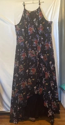 Vestido Floral Estilo Envolvente Elegante Fluido Sangría Cottagecore Talla 20W Foto 1 de 4