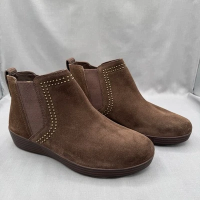 Fit Flop SuperChelsea коричневый замшевый с заклепками на лодыжке ботинки размер 41 США 9 - Изображение 1 из 4