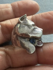 ANELLO VINTAGE ARGENTO STERLING CANNA ZAFFIRO CORSO CANE FASCIA MISURA 6 - Foto 1 di 12