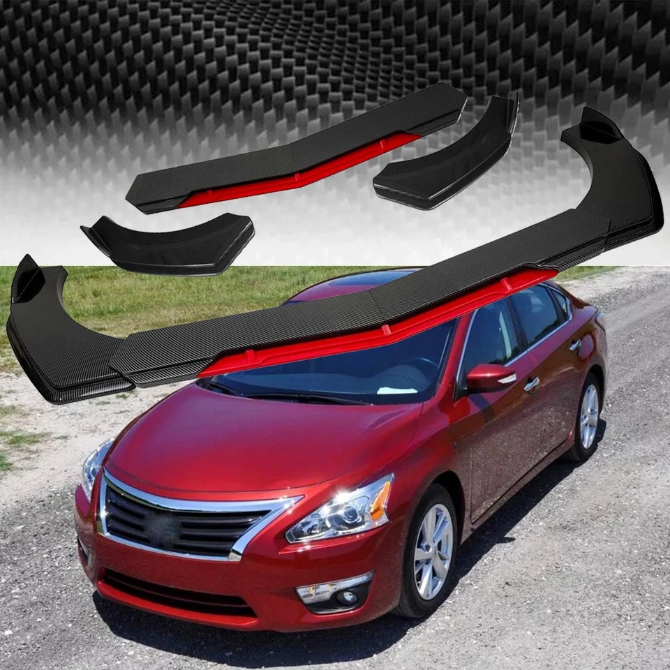 For Nissan Altima Front Bumper Lip Spoiler Splitter Body Kit Carbon Fiber Red — 第 1/4 张图片