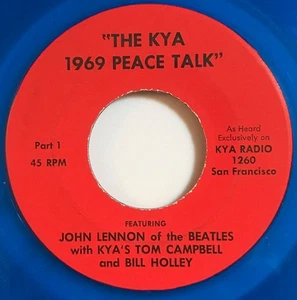 THE KYA 1969 PEACE TALKS JOHN LENNON with Tom Campbell and Bill Holley BLUE VINL - Imagen 1 de 4