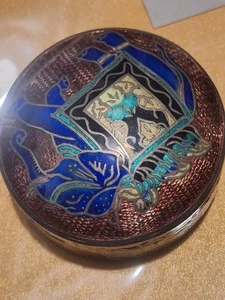 Sterling SILBER Schmuckschatulle mit emailliertem Elefant  - Bild 1 von 6