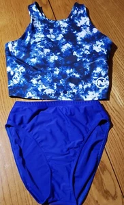 Nautica 2 Stück Badeanzug Tye Dye Tankini Oberteil & blaues Unterteil Größe M - Bild 1 von 5