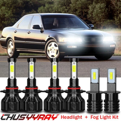 Combo de faros LED altos bajos + faros antiniebla 6000K para Acura Vigor 1992-1994 Foto 1 de 4
