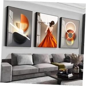 Pasocel Large Wall Art, Bright Style Framed Wall Art, HD 16" X 24" X 3 pieces - Picture 1 of 6
