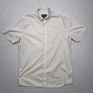 PENDLETON Shirt Men Medium Beige Fitted Cotton Long Sleeve Cotton Slim Geometric - Picture 1 of 9