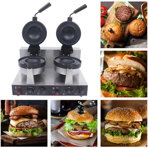 Commercial Dual Panini Press Sandwich Maker Grill Electric Burger Toaster 2400W - Picture 1 of 16