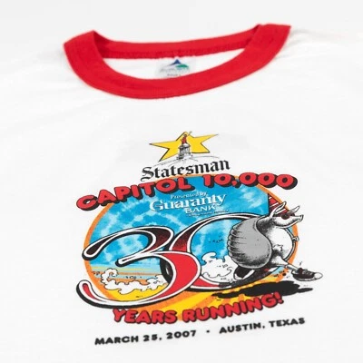 Camiseta Austin Texas Capital 10k 2007 30 Aniversario ATX Timbre Grande Usada en Excelente Condición Foto 1 de 4