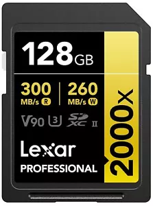 Lexar 128GB Professional 2000x SDXC Memory Card, UHS-II, C10, U3, V90, Full-H... - Picture 1 of 8