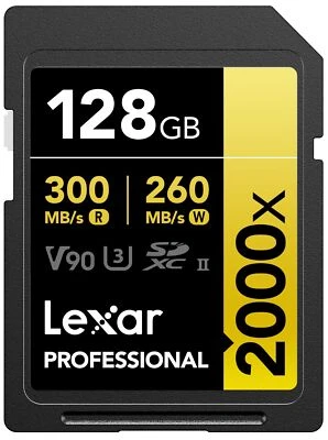 Lexar 128GB Professional 2000x SDXC Memory Card, UHS-II, C10, U3, V90, Full-H... - Image 1 of 4