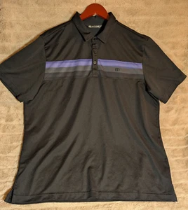 Polo de rendimiento a rayas de pared de escalada Travis Mathew para hombre | Negro | Talla: XXL - Imagen 1 de 6