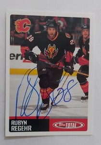 2002-03 Topps Total #192 In Person Auto Robyn Regehr Calgary Flames