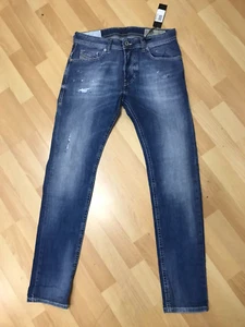 NUEVO CON ETIQUETAS HOMBRE Diesel THOMMER DISTESSED Elastizado Denim 084QP AZUL DELGADO W29 L31 H5.5 - Imagen 1 de 8