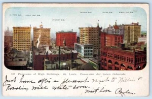 1906 ST LOUIS MISSOURI PANORAMA DE EDIFICIOS ALTOS ADOLPH SELIGE PUBL CO POSTAL - Imagen 1 de 2