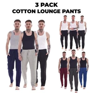 Paquete de 3 pantalones de pijama ligeros de algodón geniales para hombre M - 2XL - Imagen 1 de 23