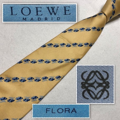 Cravatta cravatta cravatta uomo seta usata originale LOEWE abito classico lusso multicolore 13