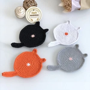 Juego de 4 montañas rusas para gatos, montaña rusa de ganchillo, alfombra para tazas, regalo para calentar el hogar - Imagen 1 de 8
