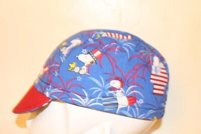 GORRA DE CICLISMO SNOOPY I AM AMERICAN 100% ALGODÓN HECHA A MANO EN EE. UU. S M L  Foto 1 de 4