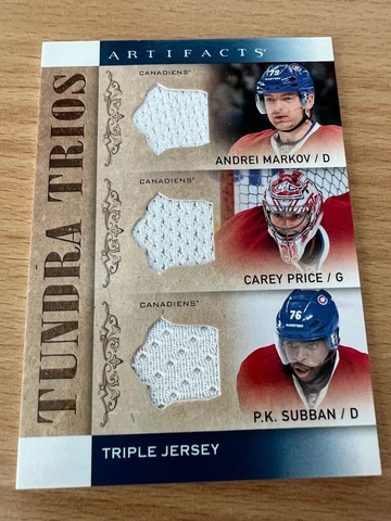 Andrei MARKOV, Carey PRICE, P.K. SUBBAN UD 2014-15 ARTIFACTS TUNDRA TRIOS Cover